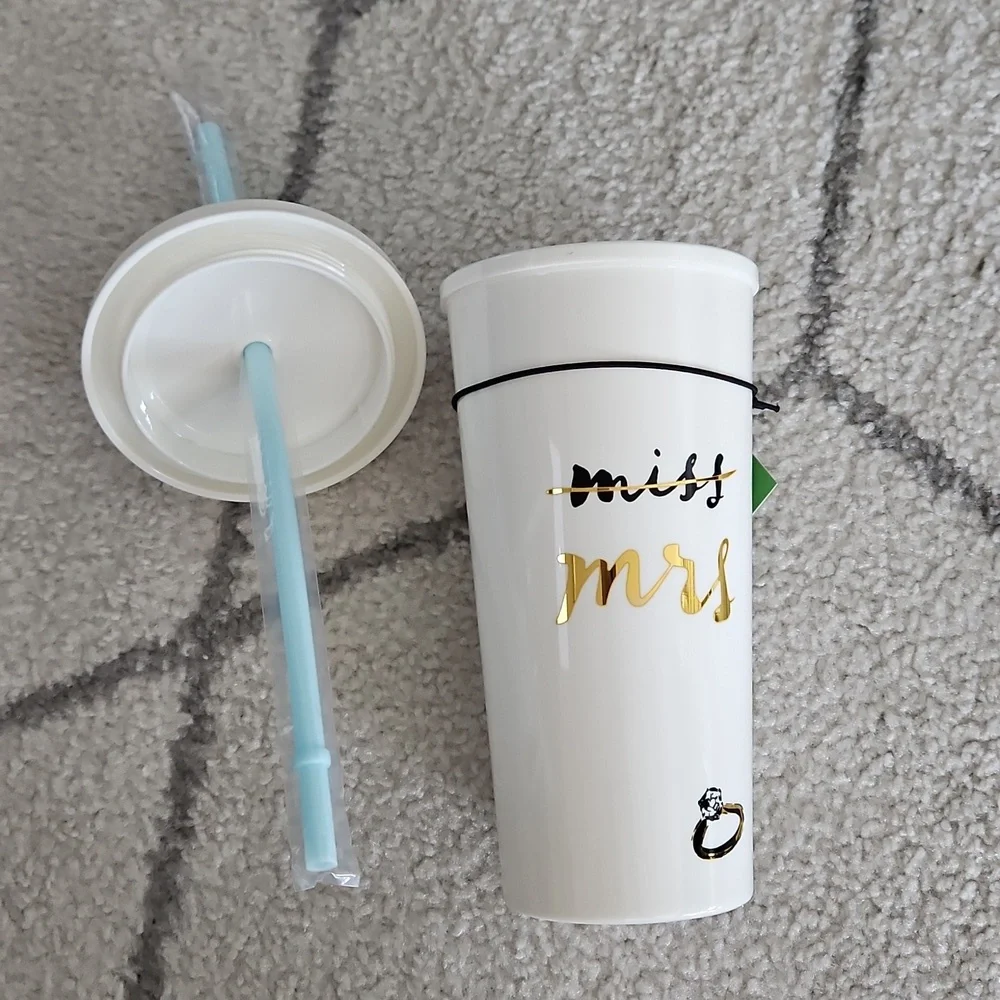 kate spade 20oz Insulated White and Gold Bridal Tumbler - Picture 4 of 4
